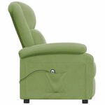 vidaXL Fauteuil inclinable électrique vert clair velours
