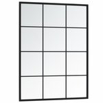 vidaXL Miroir mural noir 80x60 cm métal