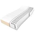 vidaXL Sommier à lattes de lit avec matelas Crème 200x200 cm Tissu