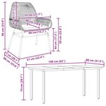 vidaXL Ensemble à manger jardin coussins 7Pièces marron poly rotin verre