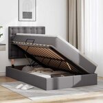 vidaXL Lit de Rangement Gris 120 x 200 cm Cuir synthétique