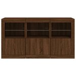 vidaXL Buffet avec lumières LED chêne marron 123x37x67 cm
