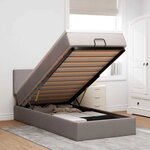 vidaXL Cadre de lit ottoman avec matelas taupe 80x200 cm tissu