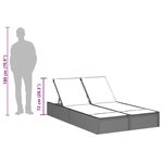 vidaXL Chaise longue double avec coussins en polyrotin noir