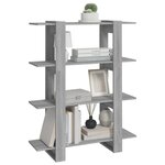 vidaXL Bibliothèque/Séparateur de pièce Sonoma gris 100x30x123 5 cm