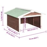 vidaXL Garage de tondeuse à gazon 72x87x50 cm Moka et blanc Sapin