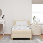vidaXL Lit à Ressorts avec matelas Crème 100 x 200 cm tissu