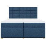 vidaXL Sommier à lattes de lit avec matelas Bleu 200x200 cm Tissu