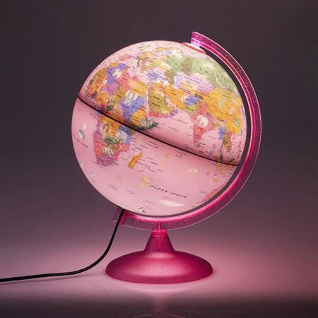 Globe terrestre lumineux Ø 25 cm Zoo rose - La Poste