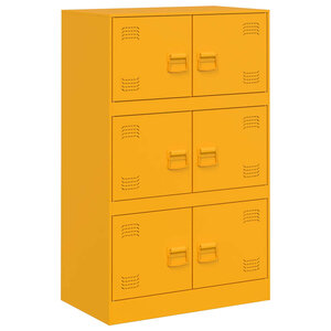 vidaXL Buffet jaune moutarde 67x39x107 cm acier