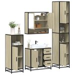 vidaXL Ensemble de meubles de salle de bain 4 Pièces chêne sonoma