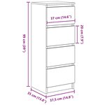 vidaXL Buffet gris béton 37 5x35x99 cm bois d'ingénierie