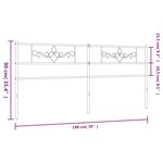 vidaXL Tête de lit métal noir 193 cm
