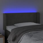 vidaXL Tête de lit à LED Gris foncé 103x16x78/88 cm Velours