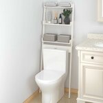 vidaXL Étagère de toilette Blanc 63 5x32x179 cm Bois de pin massif