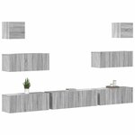 vidaXL Ensemble de meubles TV 7 Pièces Sonoma gris Bois d'ingénierie