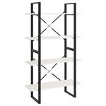 vidaXL Bibliothèque à 4 niveaux Blanc 80x30x140 cm Bois de pin massif