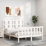 vidaXL Cadre de lit sans matelas blanc bois de pin massif