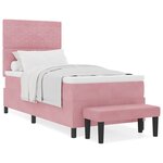 vidaXL Lit à ressorts avec matelas Rose 100 x 200 cm Velours