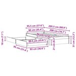 vidaXL Cadre de lit avec tiroir 3 Pièces Cire marron Bois de pin