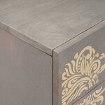 vidaXL Cabinet de chevet Gris 50 x 33 x 60 cm bois de manguier massif