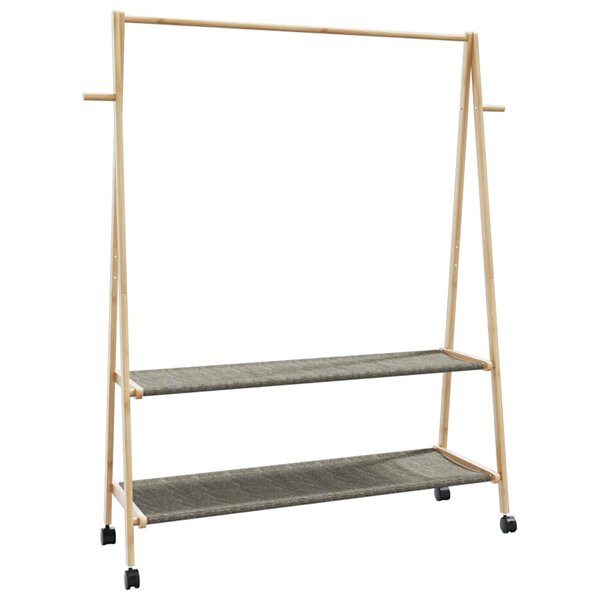 vidaXL Porte-vêtements et étagères roulettes 132x45 5x155 5cm bambou