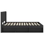 vidaXL Cadre de lit avec rangement et tête de lit Noir 135 x 190 cm