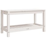 vidaXL Banc de jardin blanc 82 5x35x45 cm bois massif de pin