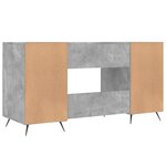 Bureau table poste de travail meuble d'ordinateur informatique étude 140 x 50 x 75 cm bois d'ingénierie gris 02_0023839