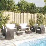 vidaXL Salon de jardin 8 Pièces avec coussins résine tressée noir