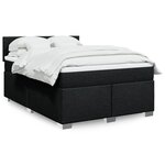 vidaXL Sommier à lattes de lit avec matelas Noir 140x190 cm Tissu