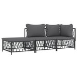 Salon de jardin meuble d'extérieur ensemble de mobilier avec coussins 3 pièces anthracite acier 02_0018291