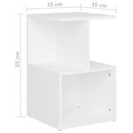 vidaXL Tables de chevet 2 Pièces Blanc 35x35x55 cm Aggloméré