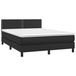 vidaXL Sommier à lattes de lit avec matelas et LED Noir 140x200cm