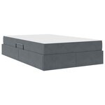 vidaXL Lit avec rangement et matelas Gris foncé 120 x 190 cm Velours