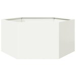 vidaXL Jardinière blanc hexagone 104x90x45 cm acier