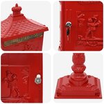 vidaXL Boîte aux Lettres Debout avec porte Rouge 42 5 x 29 5 x 117 cm