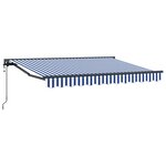 vidaXL Auvent rétractable électrique Bleu et Blanc 3 5 x 2 m