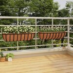 vidaXL Jardinières murales 2 Pièces en coco noir 76x21x16 cm acier