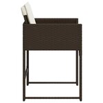vidaXL Chaises de jardin avec coussins lot de 4 marron résine tressée