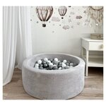 Peluche piscine à balles 90 cm Gris clair + 200 balles