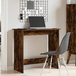 vidaXL Bureau chêne fumé 80x40x75 cm bois d'ingénierie