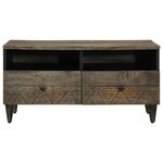vidaXL Table basse gris clair 80x54x40 cm bois massif de manguier
