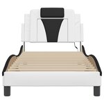 vidaXL Cadre de lit avec lumières LED blanc noir 90x190 cm similicuir