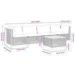 vidaXL Salon de jardin avec coussins 5 Pièces beige résine tressée