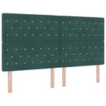 vidaXL Tête de Lit LED Argyle Manuel Vert foncé 90 cm Velours