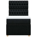 vidaXL Sommier à lattes de lit avec matelas Noir 90x200 cm Tissu