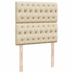 vidaXL Sommier à lattes de lit avec matelas Crème 90x200 cm Tissu