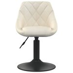 Vidaxl chaises pivotantes de salle à manger 2 pcs crème velours