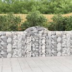 vidaXL Paniers à gabions arqués 14 Pièces 200x30x100/120 cm Fer galvanisé
